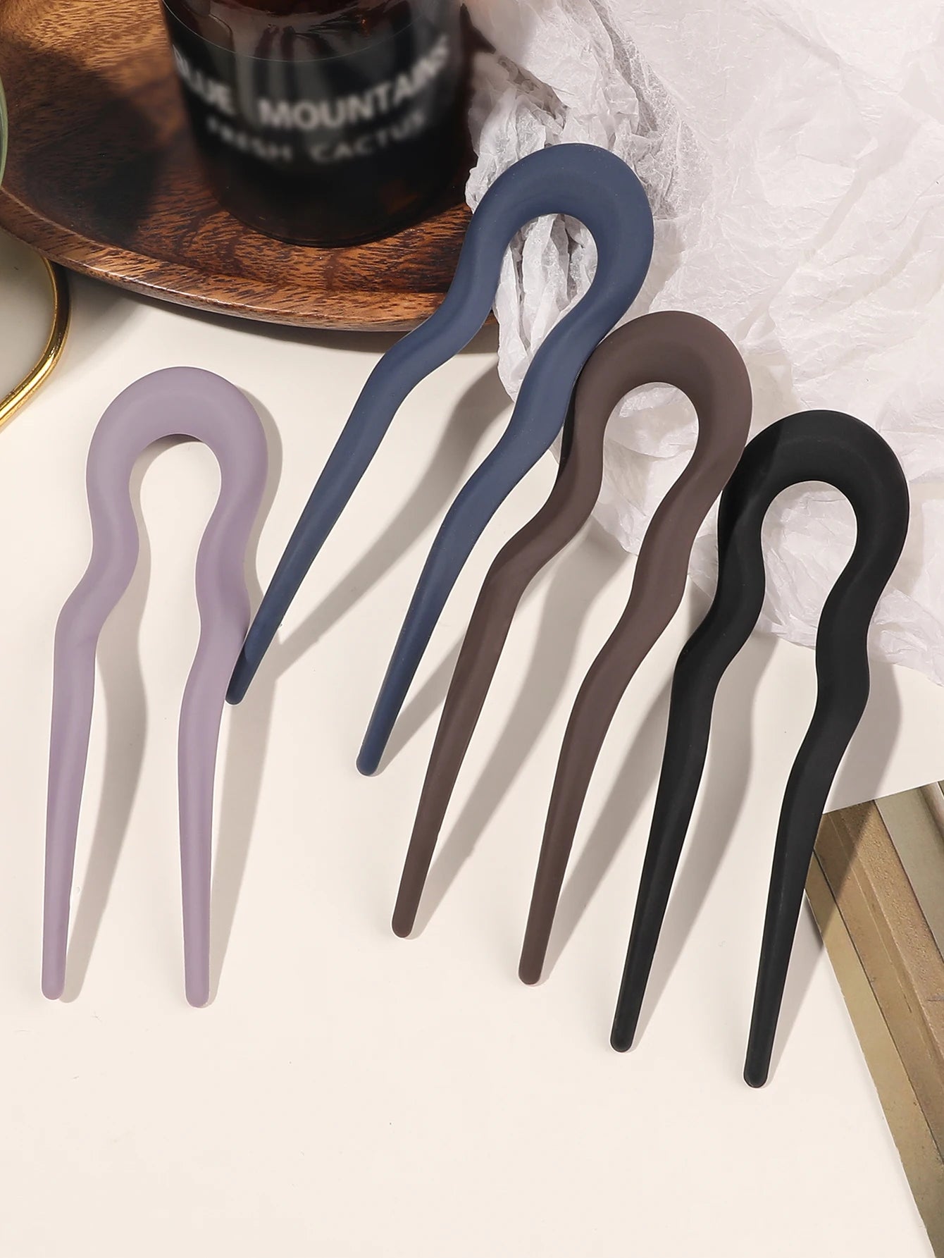 4Pcs French Hair Pins for Women Girls,U Shaped Hair Bun Chignon for All Hair Types,Hair Sticks Twist Hair Fork for Accessories
